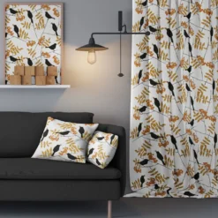 Arvidssons textil Gardintyger Mönstrade|Arvidssons Textil|Trast i hast vit-gul tyg
