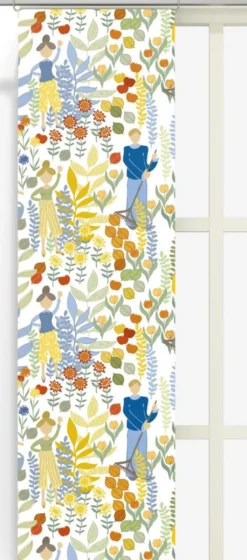 Arvidssons textil Panelgardiner|Trädgård halvlinne panelgardiner