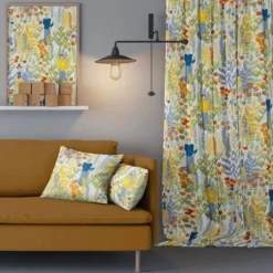 Arvidssons textil Gardiner Mönstrade|Trädgård multi halvlinne gardiner