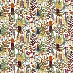 Arvidssons textil Gardintyger Mönstrade|Arvidssons Textil|Trädgård orange/vit tyg