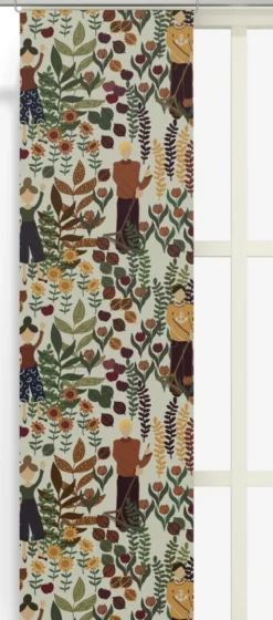 Arvidssons textil Panelgardiner|Trädgård rost/beige panelgardiner