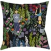 Arvidssons textil Mönstrade Kuddfodral|Trädgård svart kuddfodral