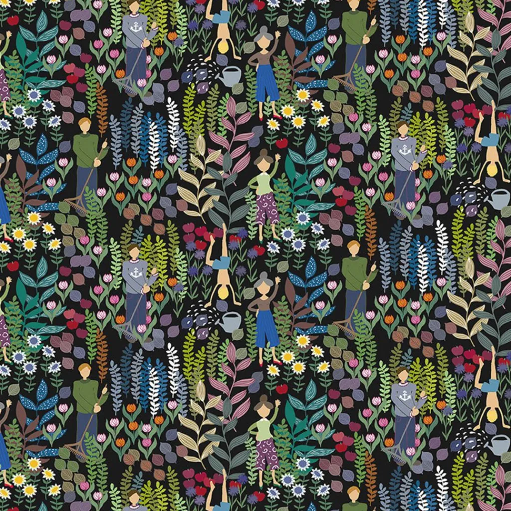 Arvidssons textil Gardintyger Mönstrade|Arvidssons Textil|Trädgård svart tyg