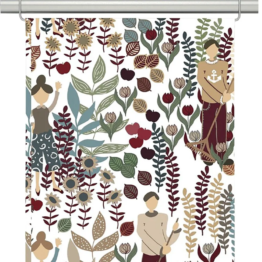 Arvidssons textil Panelgardiner|Trädgård vinröd/turkos panelgardiner