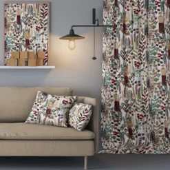 Arvidssons textil Gardintyger Mönstrade|Arvidssons Textil|Trädgård vinröd/turkos tyg