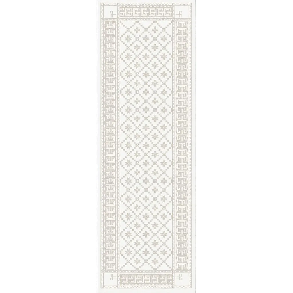 Ekelund Bordslöpare|Ekelund Löpare|Åttebladsrose beige löpare 50x150 - s Linneväveri