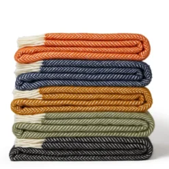 Tweedmill textiles Ullplädar|Ullpläd Fishbone Cinnamon, 100% Ull, 150x183 cm