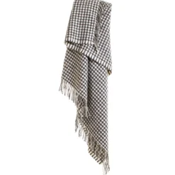 Tweedmill textiles Ullplädar|Ullpläd Houndstooth Charcoal, 100% Ull, 140x183 cm