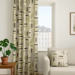 Arvidssons textil Gardiner Mönstrade|Under trädet beige gardiner