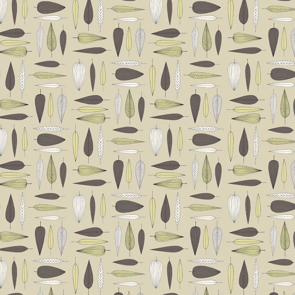 Arvidssons textil Gardintyger Mönstrade|Arvidssons Textil|Under trädet beige tyg – metervara med lövmönster