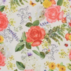 Blommiga Möbeltyger|Dynväv|Uteväv Rose garden tyg till utemöbler