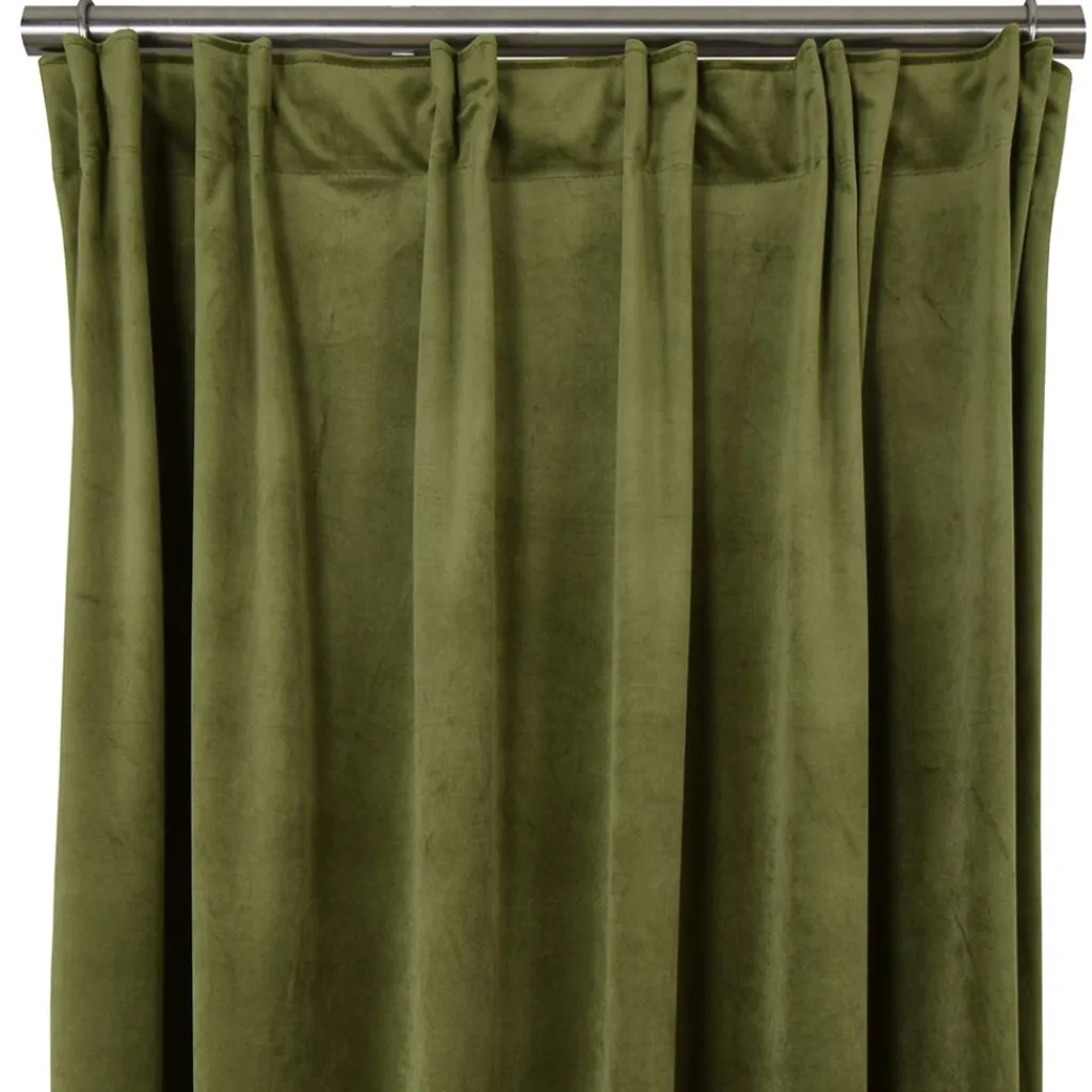 Nordisk Textil Sammetstyger|Gardiner Enfärgade|Velvet grön enfärgade sammetsgardiner