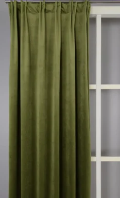 Nordisk Textil Gardintyger Enfärgade|Sammetstyger|Velvet grön enfärgat sammetstyg