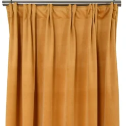 Nordisk Textil Sammetstyger|Gardiner Enfärgade|Velvet gul enfärgade sammetsgardiner