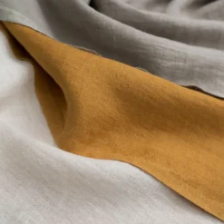 Nordisk Textil Gardintyger Enfärgade|Linnetyger|Verone Linne Ockra – Stentvättat 100 % Lin