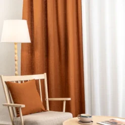 Nordisk Textil Gardintyger Enfärgade|Linnetyger|Verone Linne Rost – Stentvättat 100 % Lin
