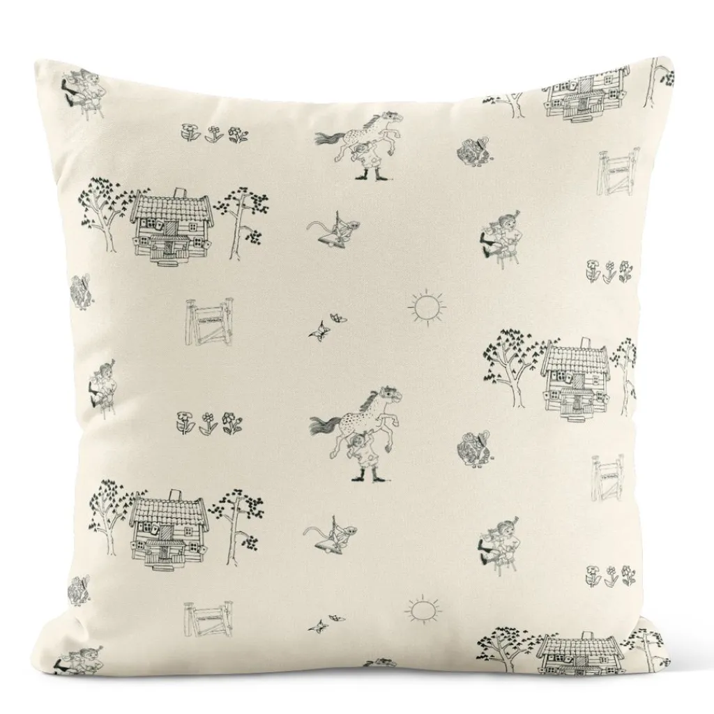 Arvidssons textil Mönstrade Kuddfodral|Villa Villekulla beige kuddfodral