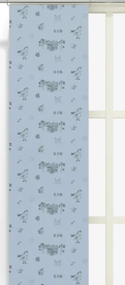 Arvidssons textil Panelgardiner|Villa Villekulla blå panelgardin