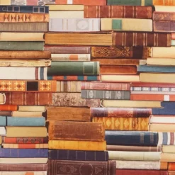 Gardintyger Mönstrade|Vintage books tyg med böcker
