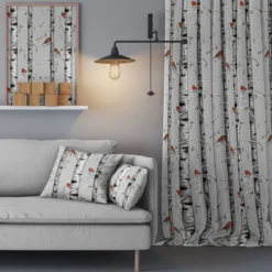 Arvidssons textil Gardiner Mönstrade|Julgardiner|Vinterdungen grå gardiner