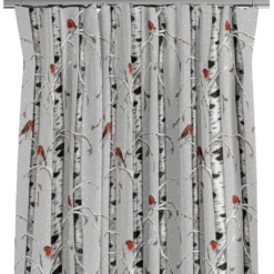 Arvidssons textil Gardiner Mönstrade|Julgardiner|Vinterdungen grå gardiner