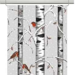 Arvidssons textil Julgardiner|Panelgardiner|Vinterdungen grå panelgardin