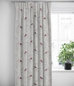 Arvidssons textil Gardiner Mönstrade|Julgardiner|Vinterland grå gardiner