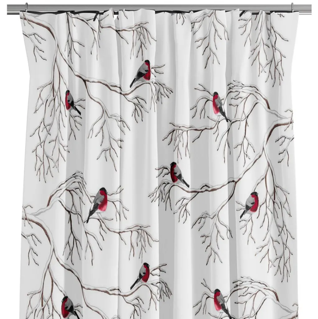 Arvidssons textil Gardiner Mönstrade|Julgardiner|Vinterland vit gardiner