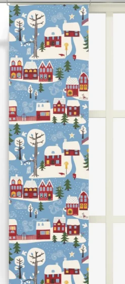 Arvidssons textil Julgardiner|Panelgardiner|Vintertid ljusblå panelgardiner