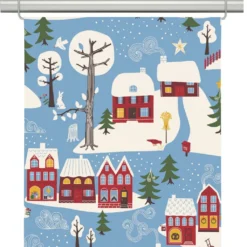 Arvidssons textil Julgardiner|Panelgardiner|Vintertid ljusblå panelgardiner