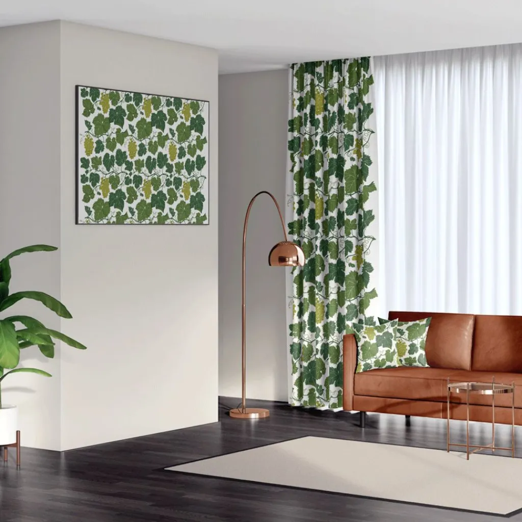 Arvidssons textil Gardiner Mönstrade|Vitis vinifera gardiner