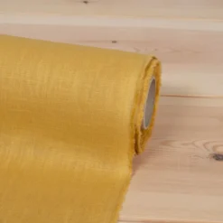 Gardintyger Enfärgade|Linnetyger|Washed lin/bomull gul tyg
