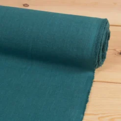 Nordisk Textil Gardintyger Enfärgade|Linnetyger|Washed lin/bomull petrol tyg