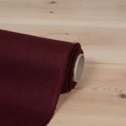 Nordisk Textil Gardintyger Enfärgade|Linnetyger|Washed lin/bomull vinröd tyg