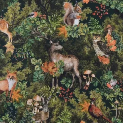 Gardintyger Mönstrade|Jultyger|Woodland creatures tyg